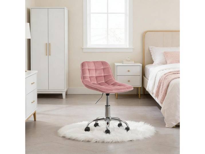 BBWL Drehstuhl höhenverstellbar Samt mit Rollen ergonomisch Make-up Stuhl, Bürostuhl DrehstuhComputerstuhl modern stabil leise
