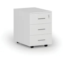 Büro-Rollcontainer SEGMENT, 3 Schubladen, weiß