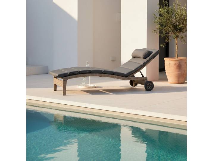 Gartenliege Andalusia Metall/Kunststoff mit Auflage
