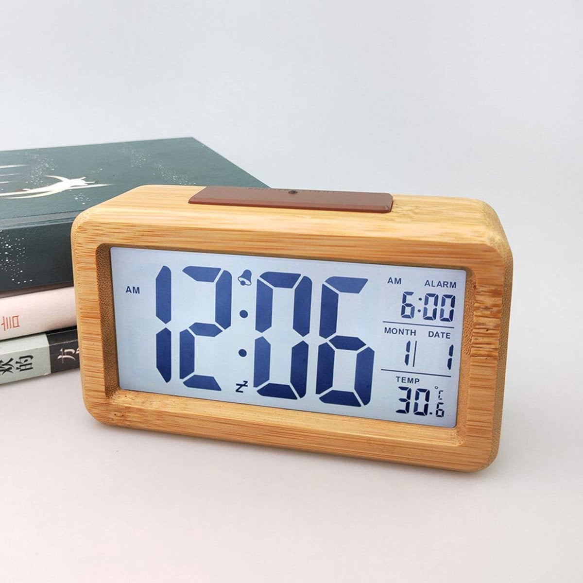 Slimme LED digitale houten wekker met ultragroot display en tijd & temperatuur