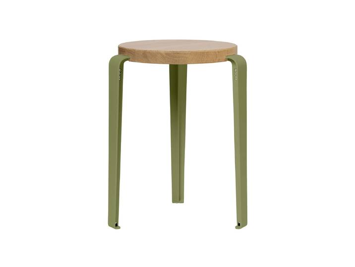 TipToe - LOU Hocker, Eiche natur / khaki grün