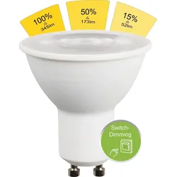 HWH LED SMD Reflektorform GU10 4,7W 345 lm WW 36° Switch DIM BLU-49364