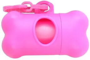 Discount Dollar Deals Bone Shaped Dog Waste Bag Dispenser With Holder Portable Poop Bag Carrier For Pet Owners pink
