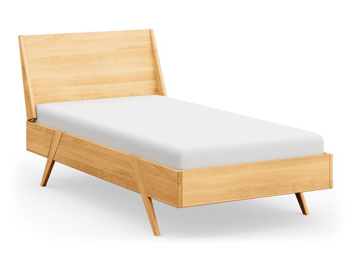 Naturwohnen Massivholzbett 100x200cm Erle natur geölt Serie Vireo Design und Handwerk perfekt vereint mit bioola® nature veredelt