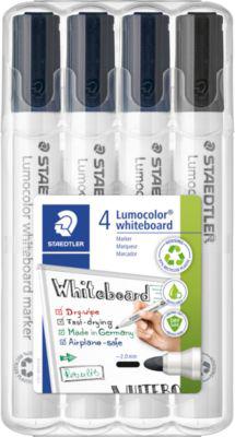 STAEDTLER Whiteboardmarker Set Lumocolor® 351, 4er Set, schwarz