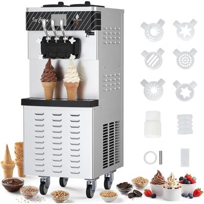 YUN Commercial Soft Serve Ice Cream Machine 2450W, 3 Flavor with Auto Clean