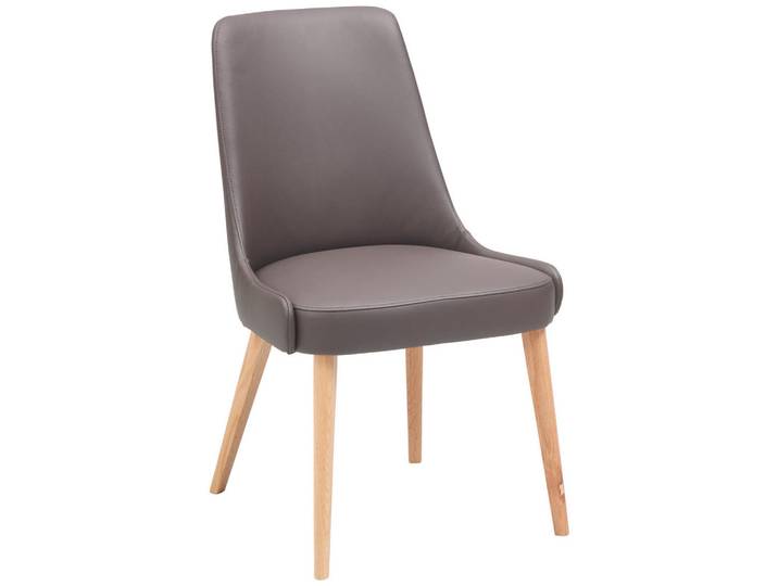Livetastic Stuhl, Braun, Holz, Leder, Echtleder, Rindleder, Eiche, Hartholz, 56x91x62 cm, Esszimmer, Stuhl, Lederstuhl