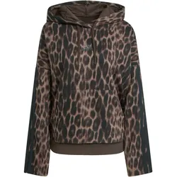 adidas Seasonal Essentials 3-Streifen Leopard Print French Terry Hoodie Damen KH0293 - multicolor/earth strata/shadow brown L