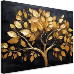 WANDBILD goldener blätterbaum