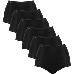 Sloggi Damen Slip Maxi, 6er Pack - 24/7 Microfibre, einfarbig Schwarz / 48
