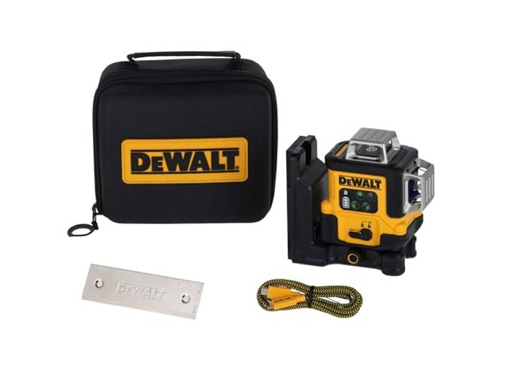 DEWALT Laser à lignes vertes 3 x 360°\, DCLE14361GB-XJ Laser à lignes vertes 3 x 360° avec charge USB-C\, haute précision et jusqu’à 9 heures d’autonomie.
