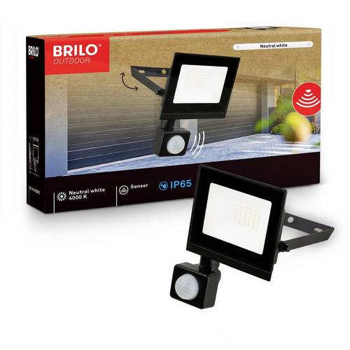 Briloner VARO 4053015 Außenstrahler mit Bewegungsmelder 20W Leuchtfarben: Neutralweiß