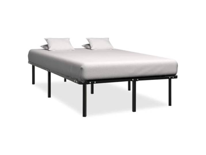 RJPLMFV Bettgestell, Metall, 160 x 200 cm, Schwarz Lattenrost inklusive Lattenrost Pappelholz Ohne Matratze Schlafzimmer