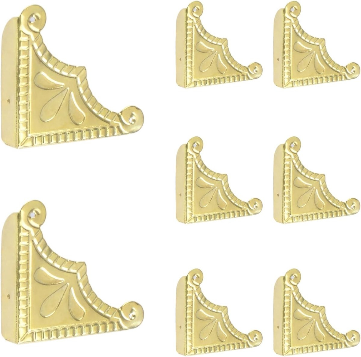 8 stuks Messing Hoekbeschermers voor Meubels, Decoratieve Veiligheidsbescherming voor Tafel, Kast en Dozen, Goud