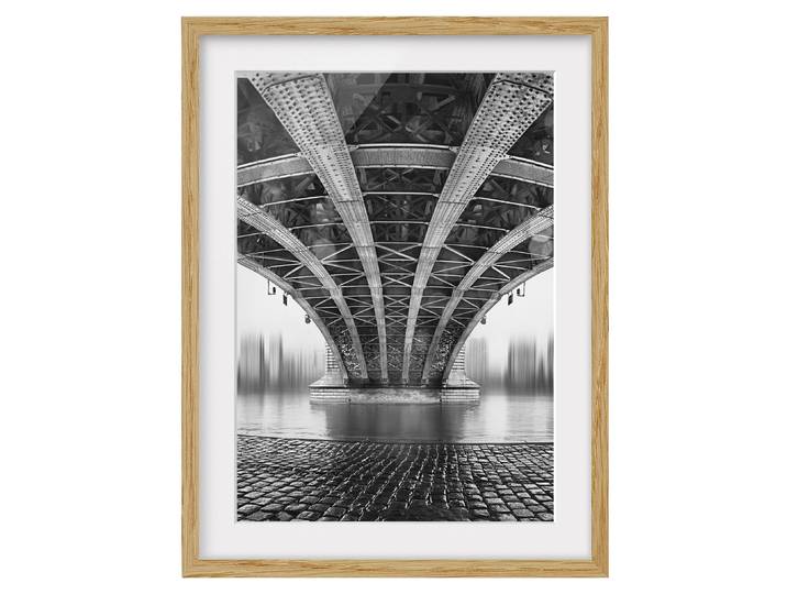 Tableau déco Under The Iron Bridge IV Chêne massif naturel Noir 40 x 55cm