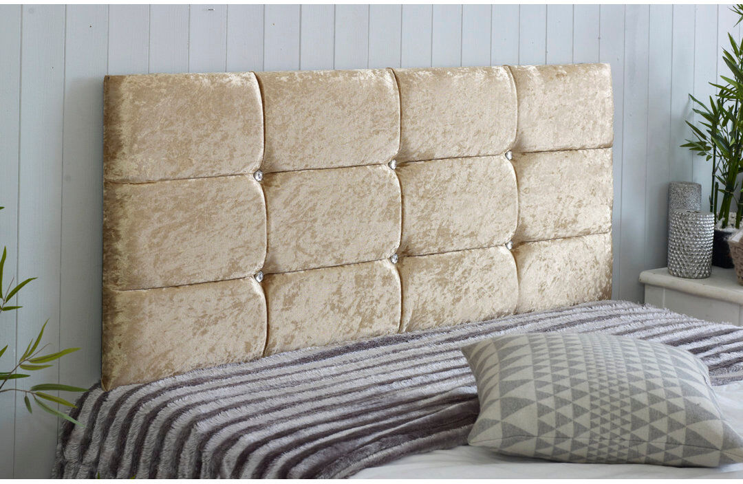 Fairmont Park Upholstered Headboard Gold Velvet Double (4'6)