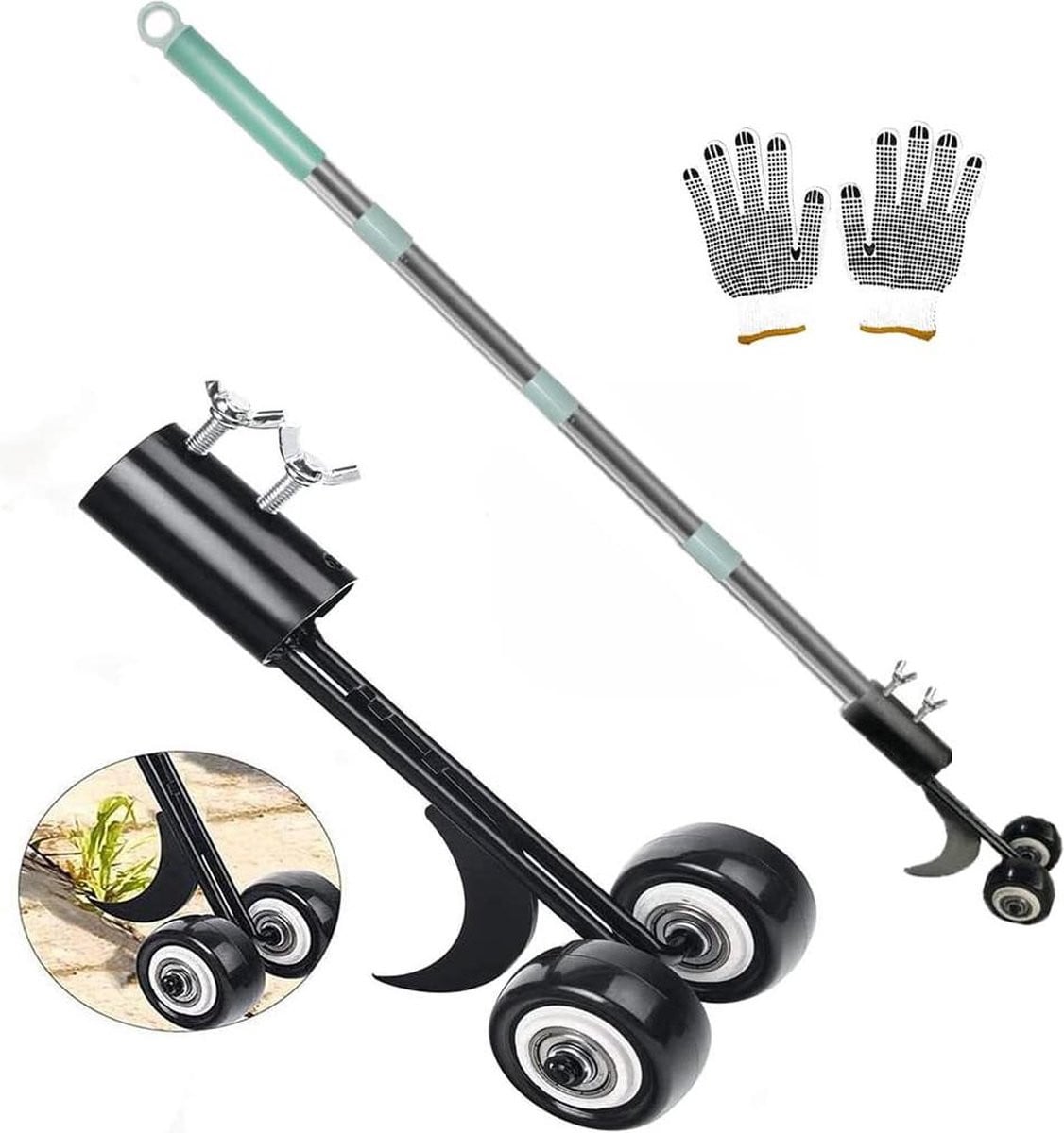 Handmatige onkruidsteker Worteljager tuingereedschap met 125 cm lange stang