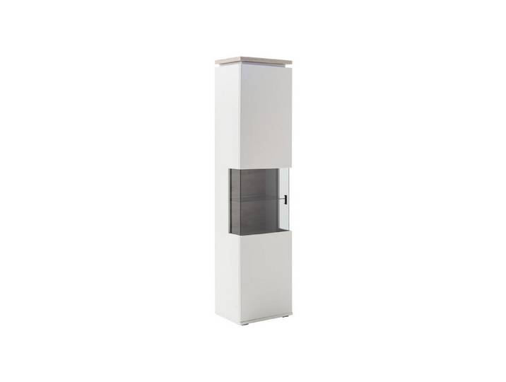 HARPER Vitrine Vitrine HARPER MANAGUA BHT 50x207x37 cm weiß Glasschrank