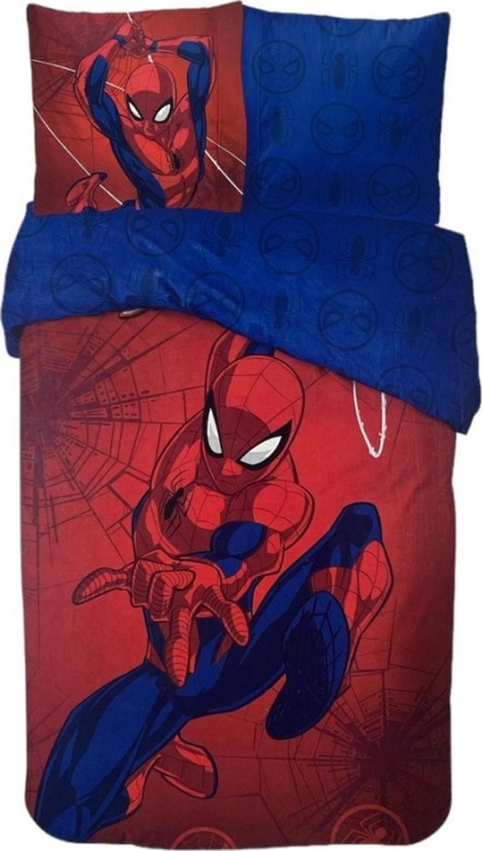Marvel Spiderman Dekbedovertrek voor kinderen - 140 x 200 cm - 100% Katoen