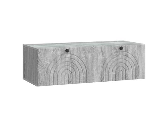 LKJephalotrope Wandboard TV Schrank Graues Sonoma 99x41x30 cm Schwebendes Lowboard schafft Bodenfreiheit im Schlafzimmer und bietet geschützten Stauraum hinter Klapptüren.