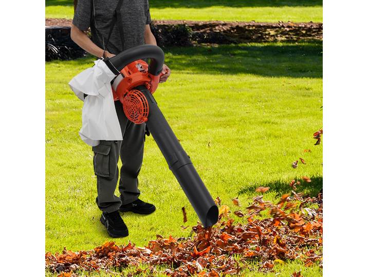 Souffleur à feuilles de 25,4 cm³ avec sac de collecte, souffleur à feuilles portatif à essence 260FSH, souffleur et aspirateur à feuilles pour l'entretien des pelouses
