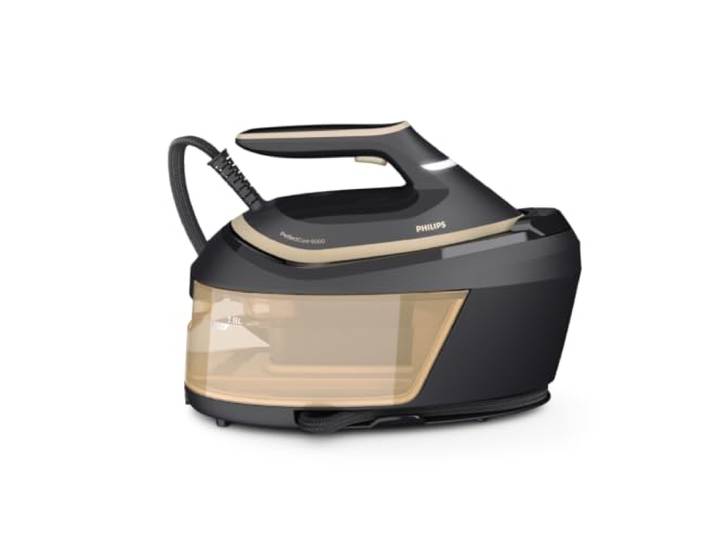 Philips centrale vapeur PerfectCare 6000\, 8 bars\, 1.8L\, Noir Vapeur 150g/min\, Pressing 600g\, 2400W\, technologie OptimalTEMP\, Semelle SteamGlide Advanced\, compact & pratique (PSG6064/80)
