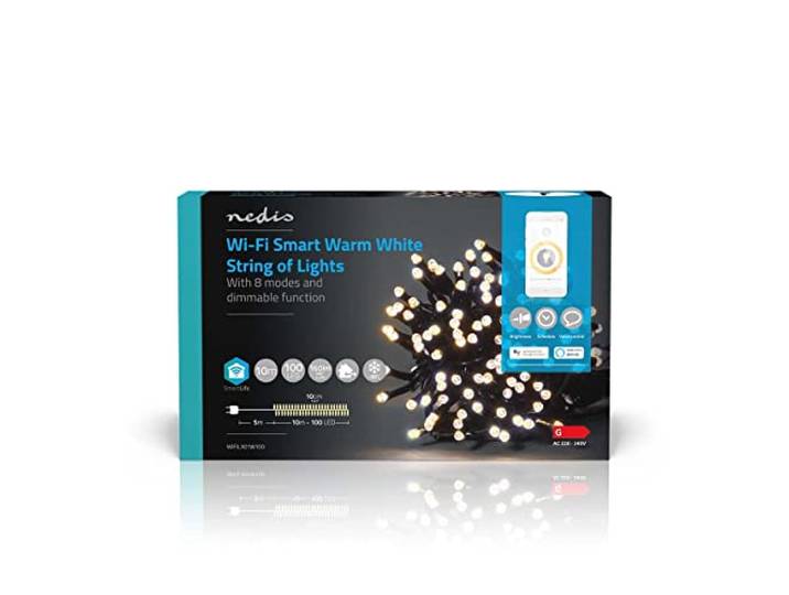 Nedis SmartLife Wi-Fi decoratief LED-lichtsnoer - 10m - 100 LED's/warm-wit