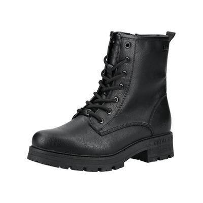 Schnürstiefelette MUSTANG SHOES "Mustang Shoes Stiefelette Lederimitat/Textil", Damen, Gr. 37, Textil, schwarz, Lederimitat, Textil, Schuhe Schnürstiefelette