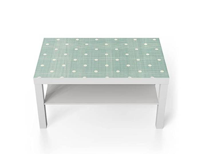 DEQORI Glastisch weiß groß 90x50 cm Motiv Serviettendesign ausgefallener Beistelltisch aus Glas Hochglanz Couchtisch fürs Wohnzimmer moderner Couch Tisch mit Design