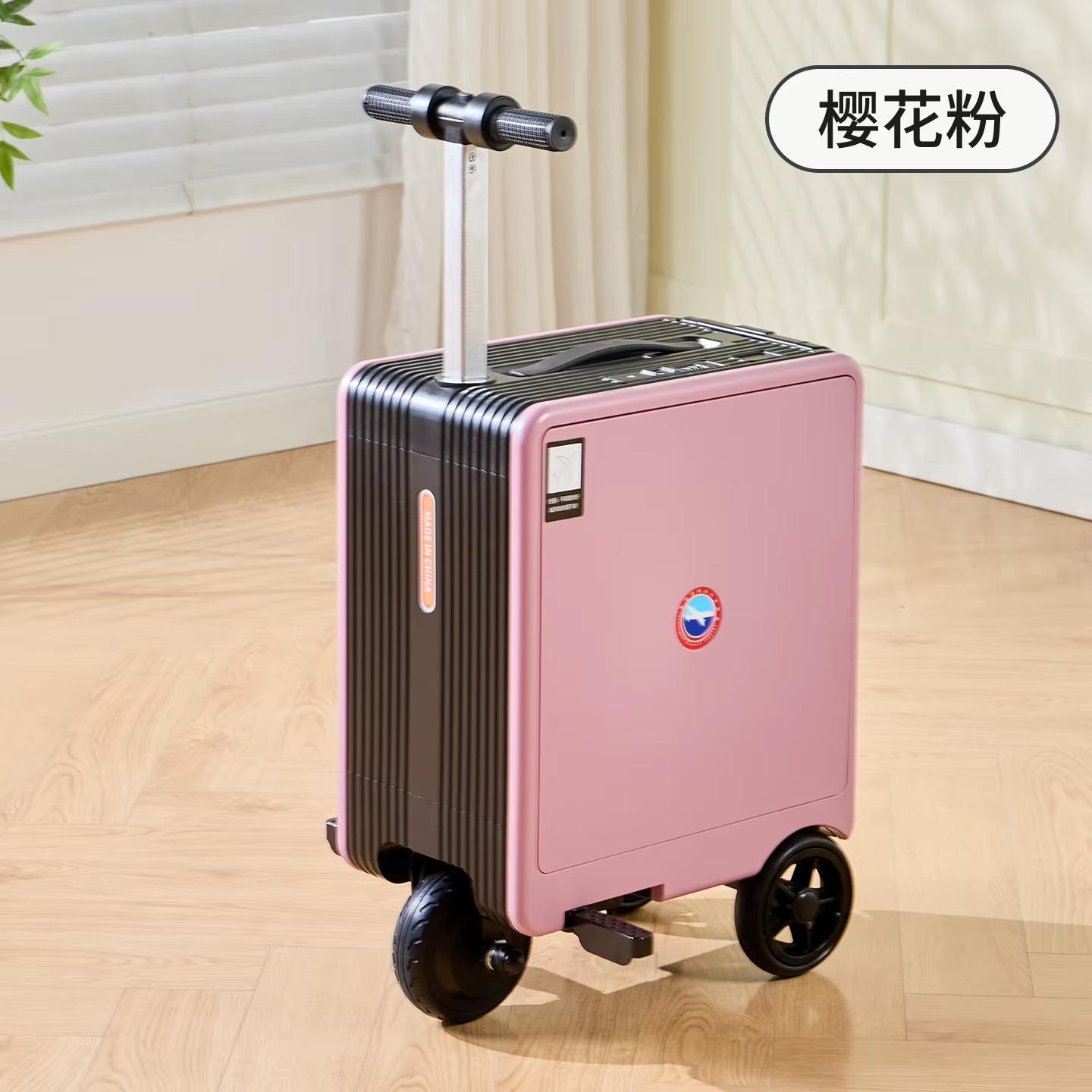 Fahrbarer elektrischer Koffer - Handgepäck-Trolley mit Rollen - 50 cm - TSA-Schloss - Herausnehmbarer Akku - ABS - Helllila