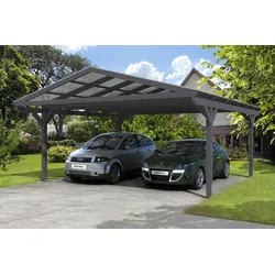 Skan Holz Carport Westerwald 570 x 648 cm grau Holzcarport