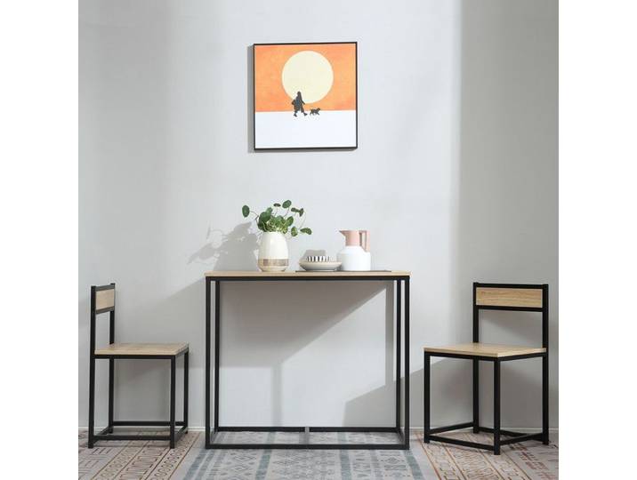 Ensemble table et chaises (3 pièces) idéal pour la cuisine et le salon. Convient aux petits espaces.