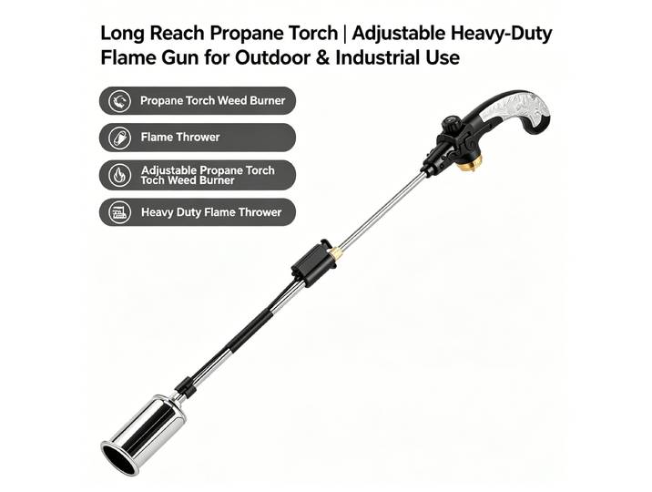 Chalumeau à propane de 30 pouces avec allumage piézoélectrique, flamme réglable, brûleur à herbe pour pelouse, jardin, allée, toit, asphalte