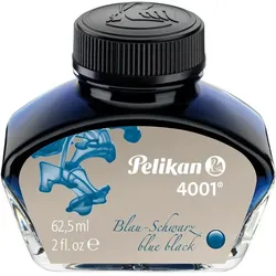 Pelikan, Ersatzpatronen + Tintenfass, Tinte 4001 im Glas, blau-schwarz, Inhalt: 62,5 ml (1 Stk.)