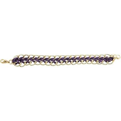 Armband ADELIA´S "Armband aus Edelstahl 18 cm", lila (gold), Armbänder, Damen, 18cm, Edelstahl, Armband, Perfekt zum Verschenken an besondere Menschen