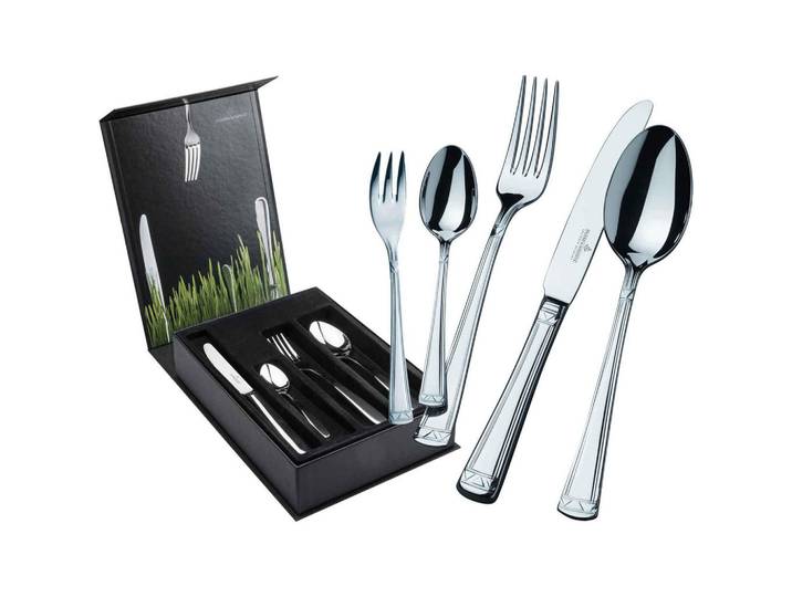 Picard & Wielpütz Tafelbesteck Inkl. Besteckbox Aradena silber 30-tlg., Silberfarben, Metall, Besteck, Besteck-Sets