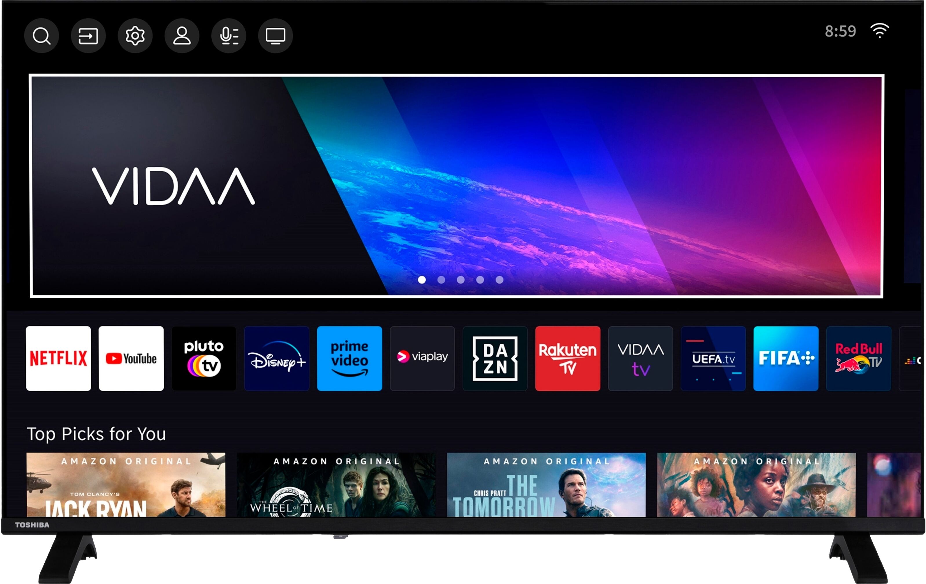 Toshiba LED-Fernseher "43UV1563DDW", Energieeffizienz: D, schwarz, 43 ″, Fernseher, LED-Fernseher