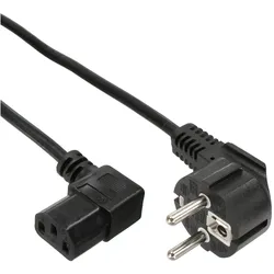35er B-Pack INLINE Netzkabel, Schutzk, gew, / C13 rechts abgew,, schwarz, 1,8m