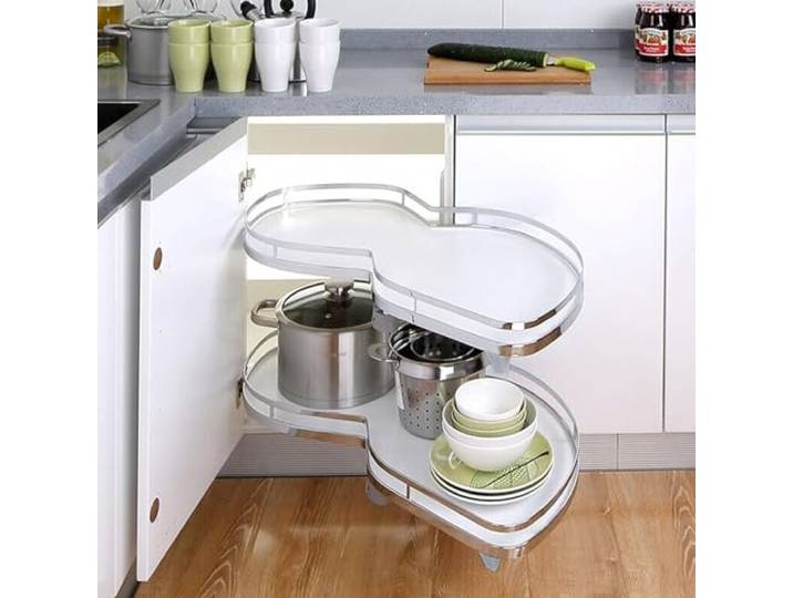 WTAILYSOUE Eckschrank-Auszugssystem für die Küche, 2-stufiges Schrankkarussell, mit Soft-Close-Funktion – passend für Eckunterschränke