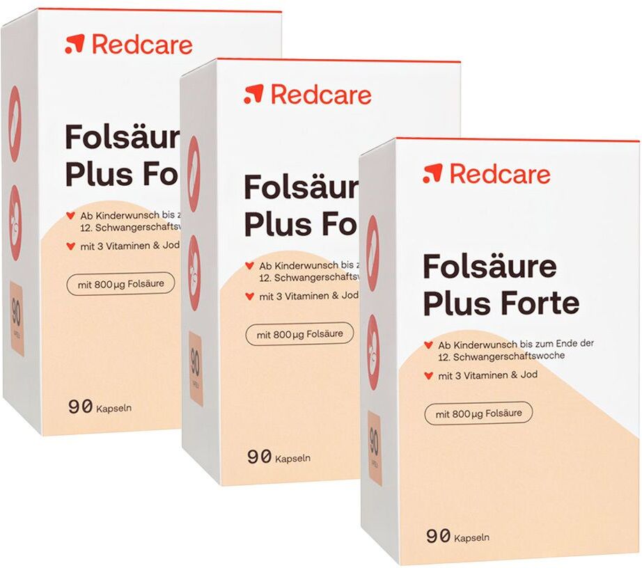 Redcare von Shop Apotheke Folsaeure Plus Fort Redcare 3er-Pack 3x90 St Kapseln