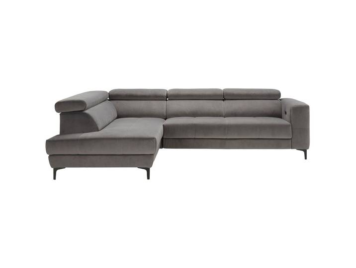 Ecksofa Velours Grau