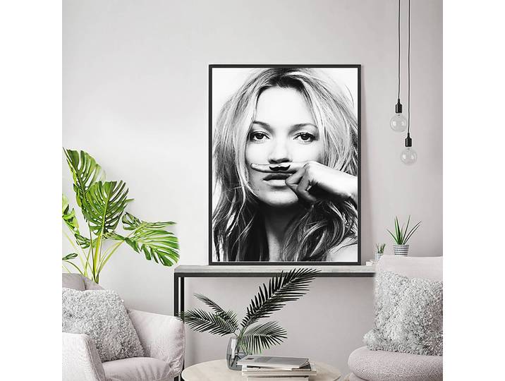 Bild Kate Moss II Rahmen: Massivholz Buche, lackiert Abdeckung: Plexiglas Multicolor 62 x 82cm