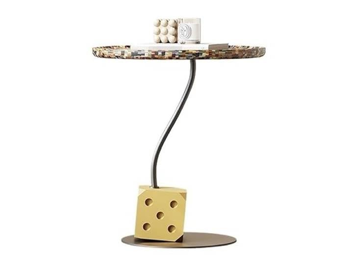 YCCHAH Sofatisch Einfaches Wohnzimmer Kreativer Sofa Beistelltisch Moderner Leichter Luxus High-End Art Runder Ecktisch Wohnzimmer-Beistelltisch
