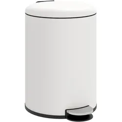 HOMCOM HOMCOM Mülleimer 20L Treteimer mit Deckel Fußpedal Inneneimer Metall Cremeweiß