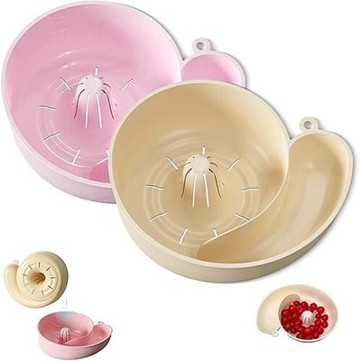 2 Stück schneckenförmiger Obstwascher mit Sieb, automatischer Reinigungskorb mit effizientem Abflusssystem, robuster Kunststoff-Spülbecken-Organizer für Obst, Gemüse, Nudeln