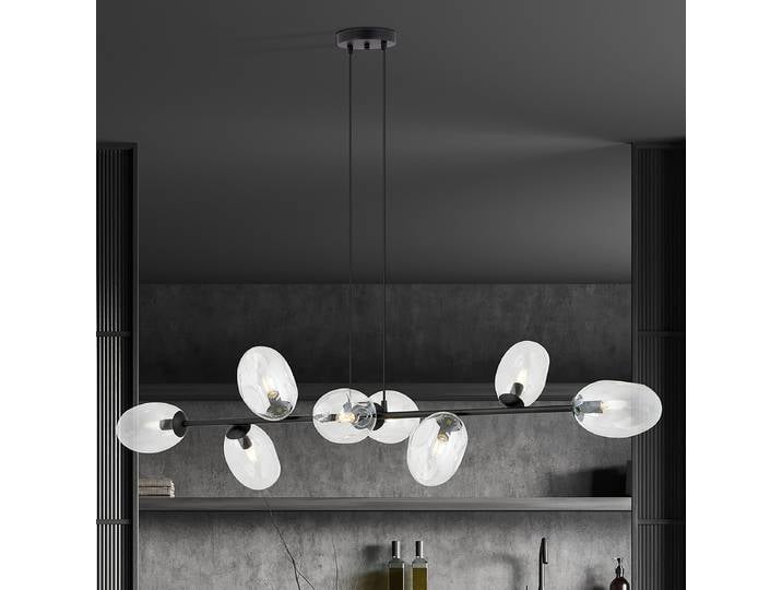 Suspension Pandora 140 x 100 x 40cm Noir/Verre clair/Noir 8 Matériau : Verre, Métal Surface en métal : Enduit par poudrage Type de métal :