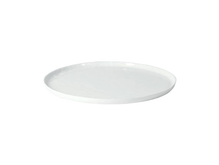 Assiette de présentation en porcelaine blanche, ronde, uni - Poma