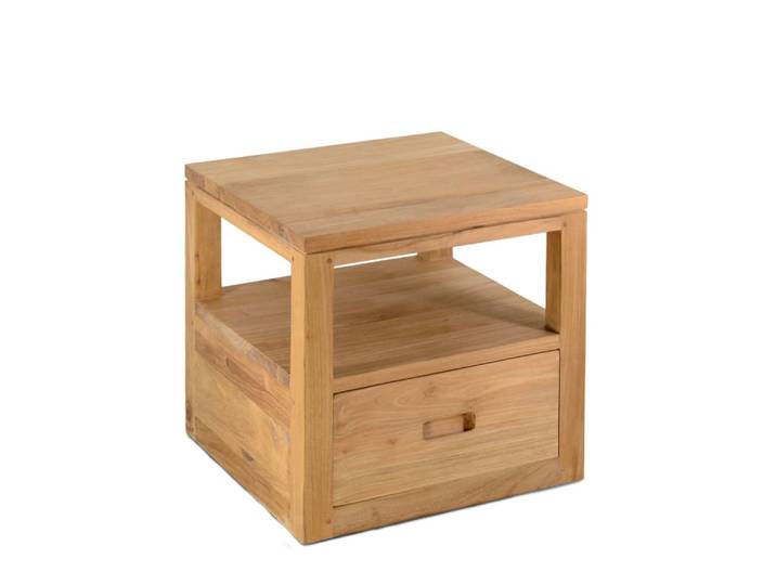 Table flottante en teck beige 40x40x40 cm