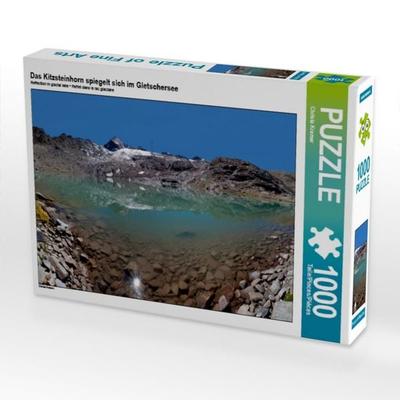 CALVENDO Puzzle Das Kitzsteinhorn spiegelt sich im Gletschersee 1000 Teile Puzzle quer | 1000 Teile Lege-Größe 64 × 48 cm Foto-Puzzle für glückliche
