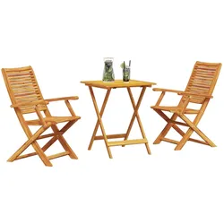 vidaXL, Gartentisch + Balkontisch, Gabelella (2x Sessel + runder Tisch) (60 x 60 x 75 cm)